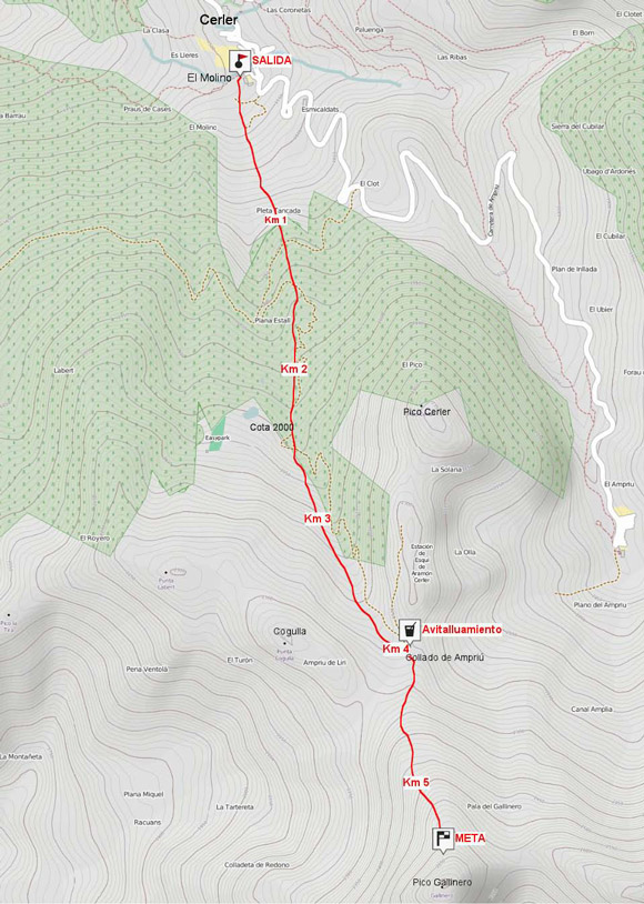 mapa del Km vertical