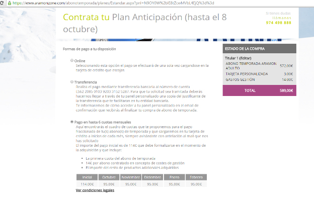 Pago en hasta 6 cuotas